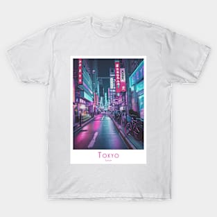 Abstract Vintage Retro Tokyo Japan Night Lights T-Shirt